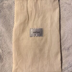 Prüne Cream Canvas Dust Pouch with Satin Logo Patch